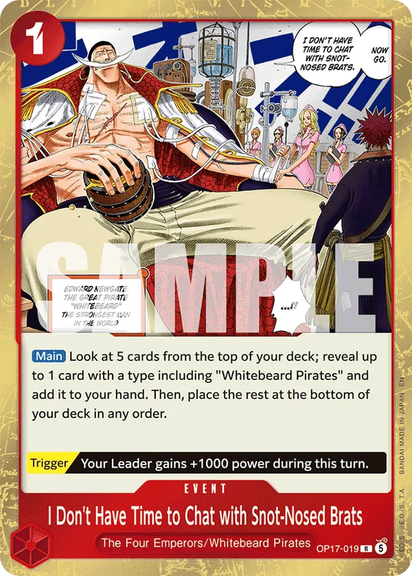 OP17-019 I Don't Have Time to Chat with Snot-Nosed Brats Japanese One Piece Card Game