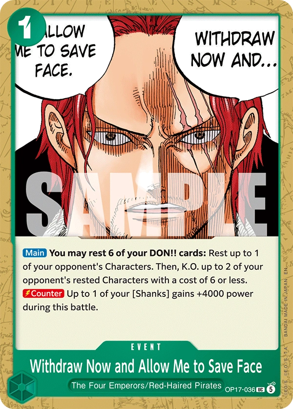 OP17-036 Withdraw Now and Allow Me to Save Face Japanese One Piece Card Game