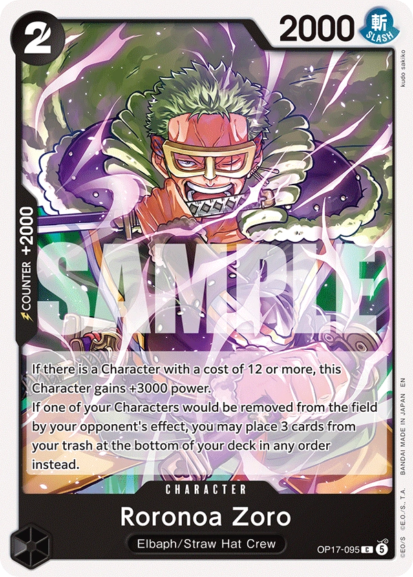 OP17-095 Roronoa Zoro Japanese One Piece Card Game
