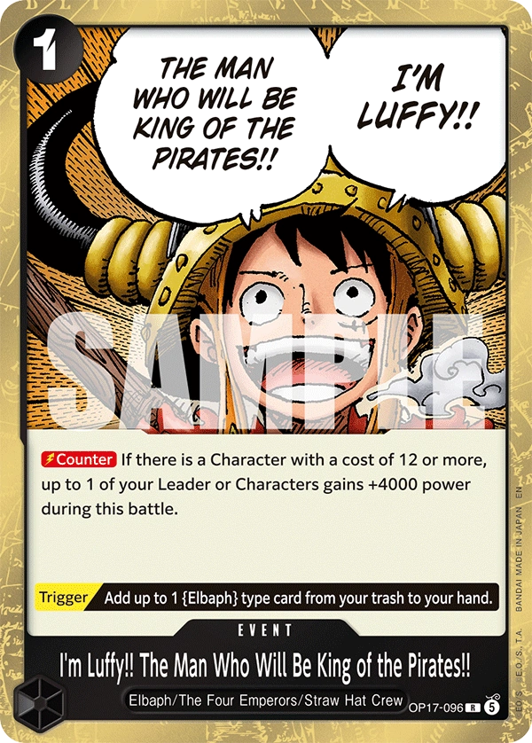 OP17-096 I'm Luffy!! The Man Who Will Be King of the Pirates!! Japanese One Piece Card Game