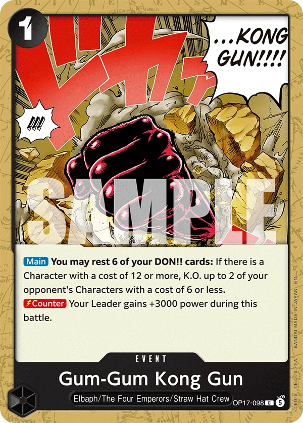 OP17-098 Gum-Gum Kong Gun Japanese One Piece Card Game