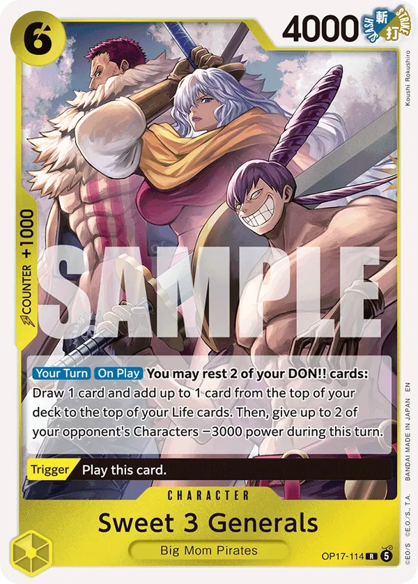 OP17-114 Sweet 3 Generals Japanese One Piece Card Game