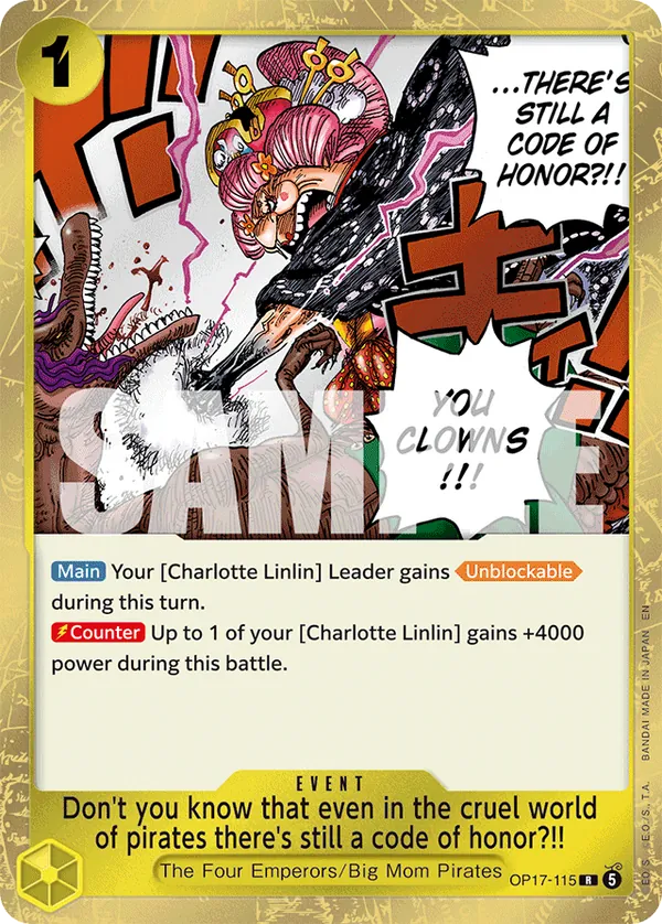 OP17-115 Don't you know that even in the cruel world of pirates there's still a code of honor?!! Japanese One Piece Card Game